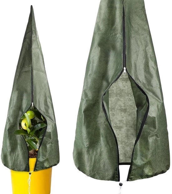 Piantine di protezione invernale Piantine di protezione invernale Casco per piante riutilizzabile Piantine di protezione invernale con cerniera e cordino di trazione Casco per piante in materiale non tessuto per freddo e insetti, 300x150cm