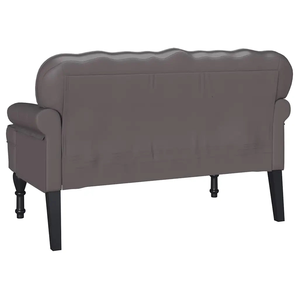 Panca Chesterfield Grigio 119,5 x 64,5 x 75 cm Pelle Sintetica 42019297