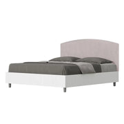 Letto matrimoniale con rete 160x200 bianco frassino testata microfibra glicine Antilia