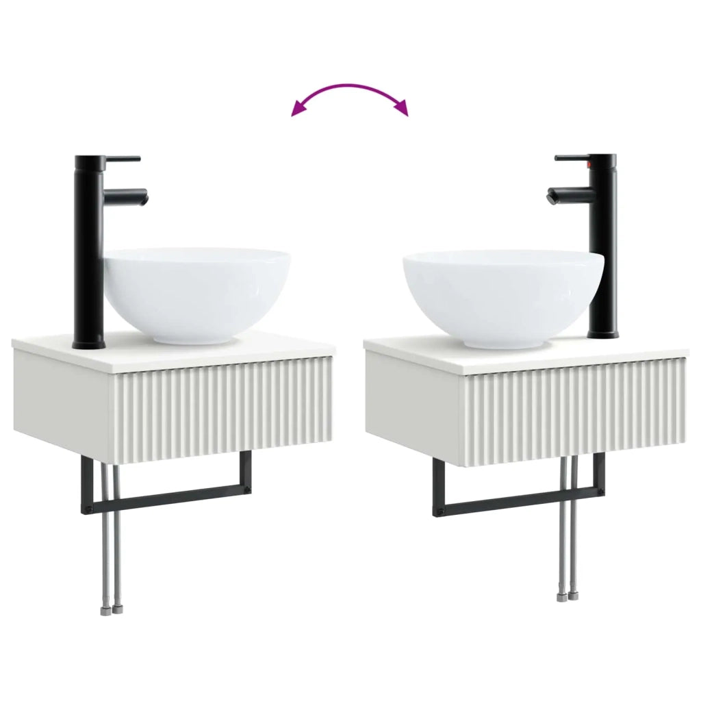 Set di Armadi da Bagno 4 pz Bianco Legno ingegnerizzato 3407367