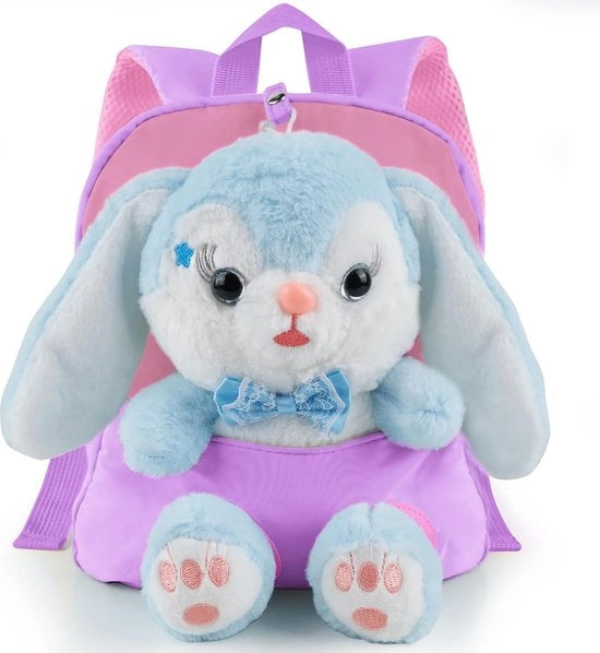 Borsa per Bambini con Poppa di Plush Rimovibile, Disegno Animale Cartoonesco