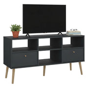 Mobile porta TV Conte, Credenza da soggiorno, Armadio basso per TV, Base parete attrezzata, 117x39 h61 cm, Grigio