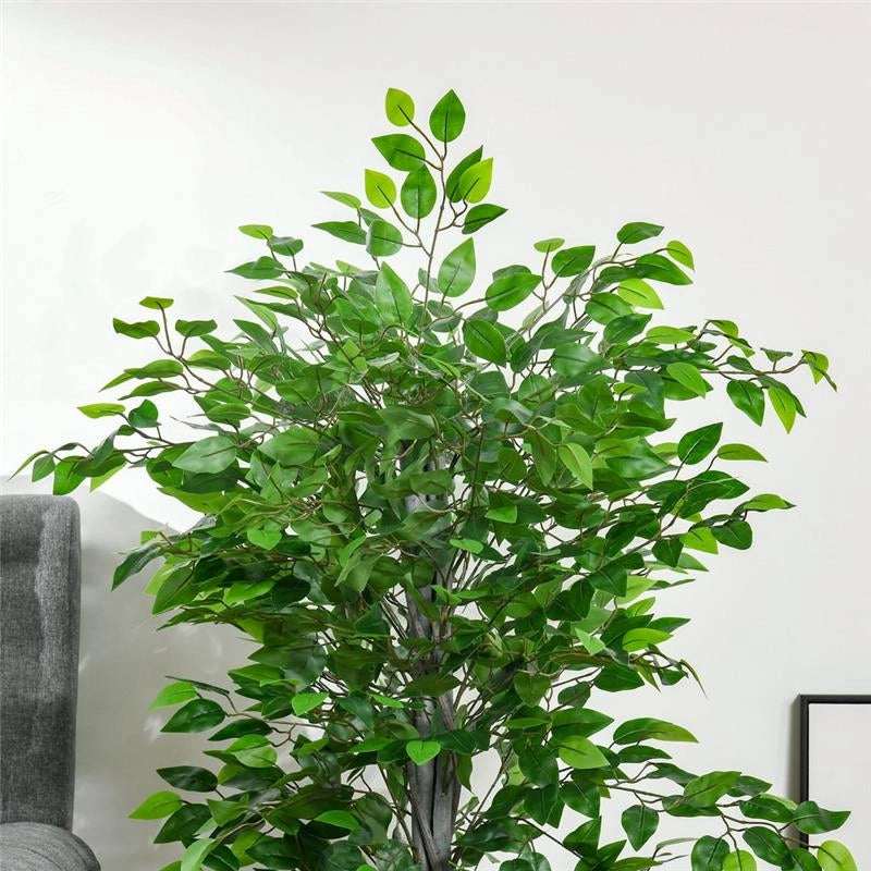 PIANTA ARTIFICIALE DI FICUS ALTA 135CM CON VASO IN COLORE VERDE