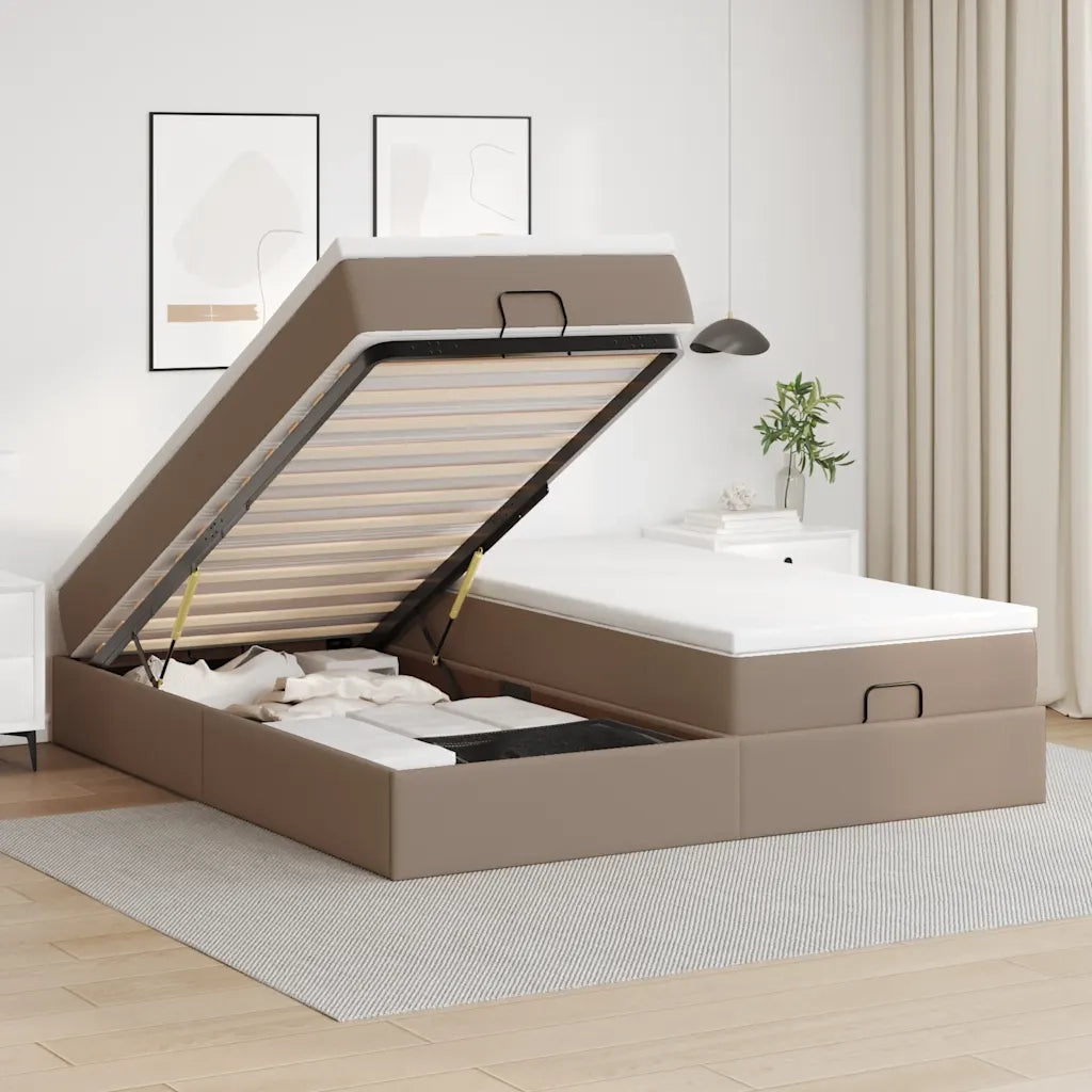 Struttura Letto Pouf con Materassi 180x200 cm Similpelle 3311228