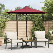 vidaXL Ombrellone Giardino LED Palo Acciaio Rosso Bordò 225x225x212 cm