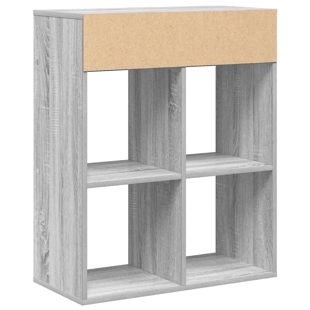 Libreria-Scaffale per Libri-Mobile di Stoccaggio Grigio Sonoma 66x31x80 cm in Legno Multistrato
