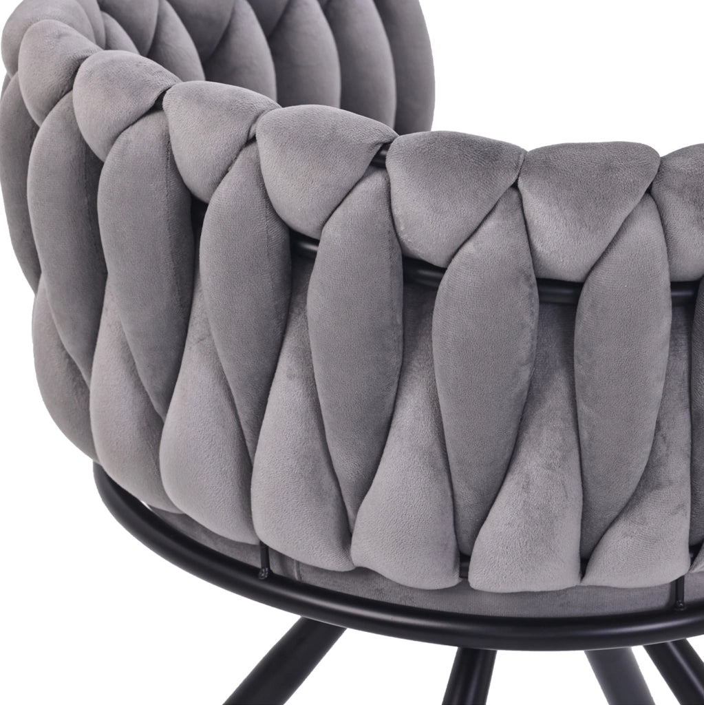 Set di 2 sedie girevoli 360° in velluto grigio