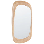 Specchio da parete in legno di gomma marrone 120 x 57 cm Appeso decorativo in stile retrò Asimmetrico