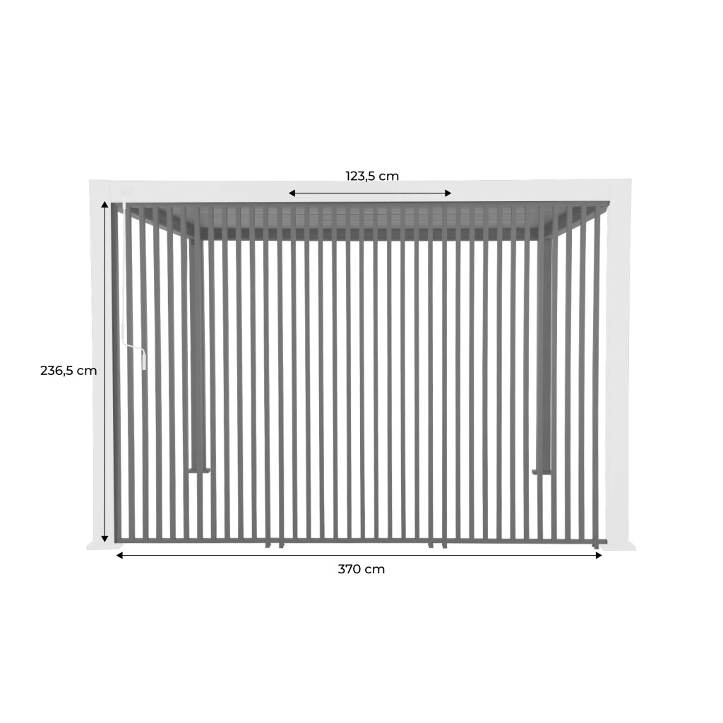 Set di 3 persiane verticali 1.3m per pergola bioclimatica, antracite