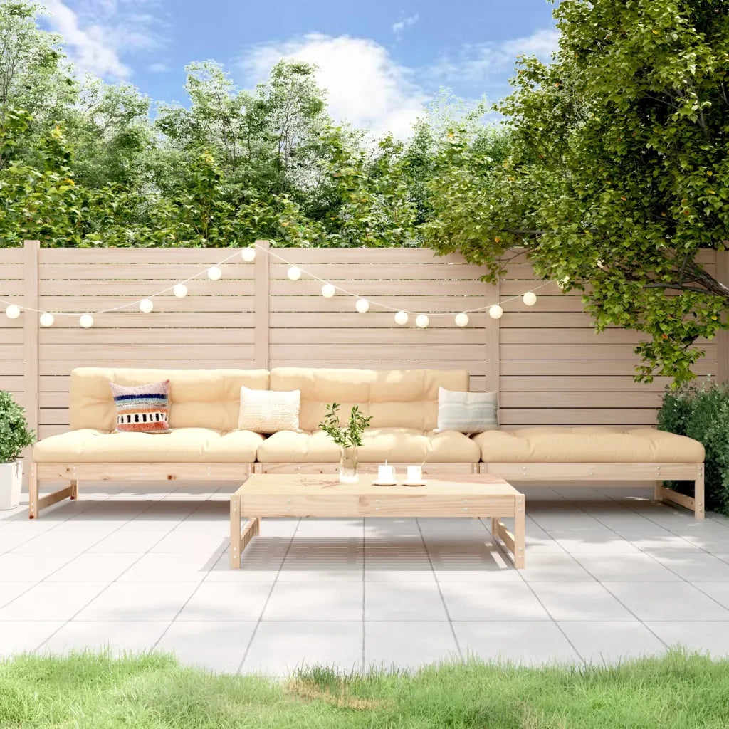 Set Salotto da Giardino 4 pz | Set di Mobili da Esterno in Legno Massello di Pino