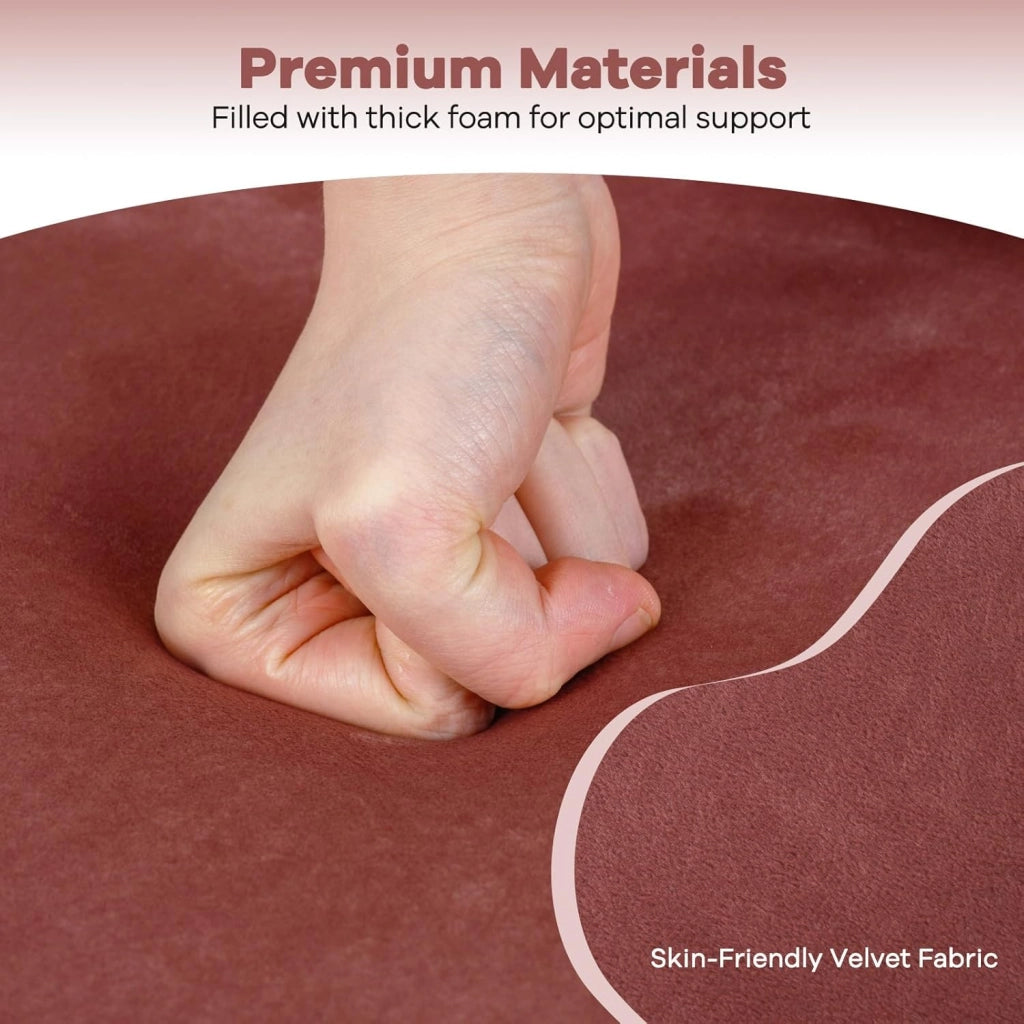Sedia per toeletta, sgabello da trucco con schienale, sedia imbottita in velluto con gambe in legno di gomma, moderna poltrona senza braccioli, per camera da letto, spogliatoio, soggiorno