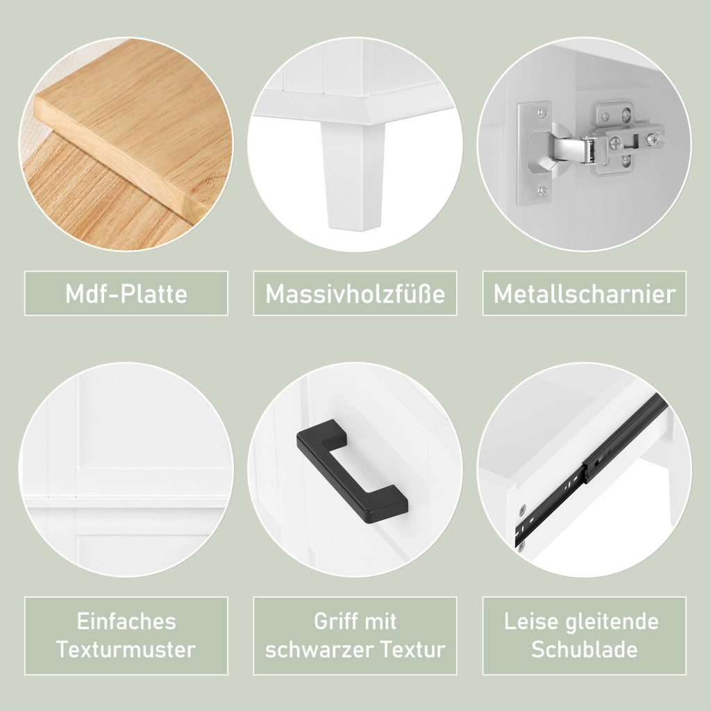 MOBILE BAGNO con lavabo integrato 76x46x83,5 cm MDF bianco freestanding