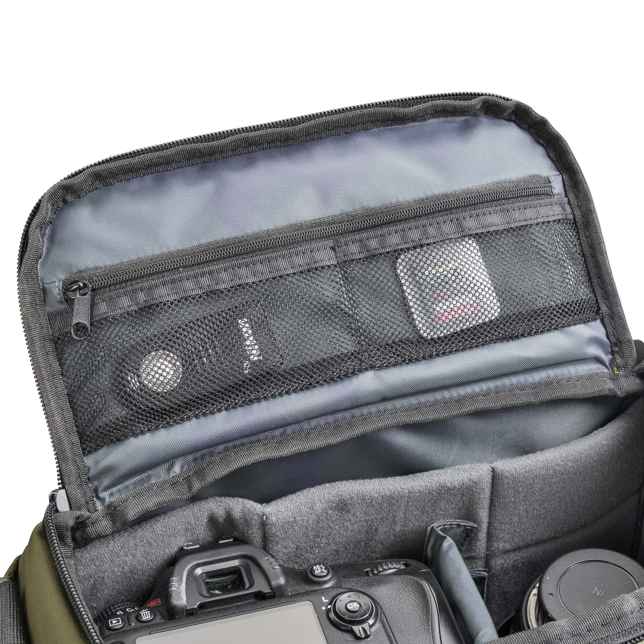 Mantona borsa fotografica Milano grande verde oliva