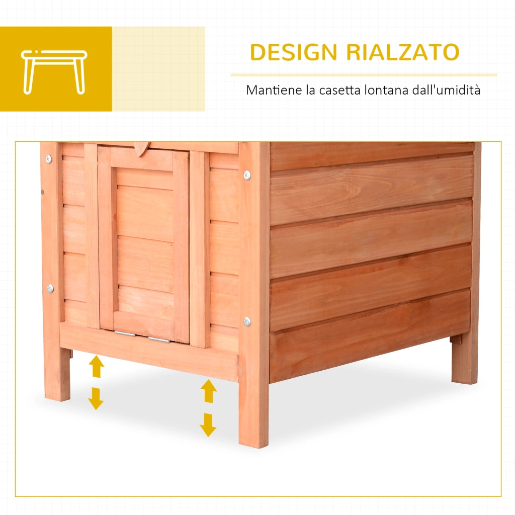 Gabbia per Conigli in Legno da Esterno ¨C zephmum ¨C Rosso Arancione 42x51x43cm