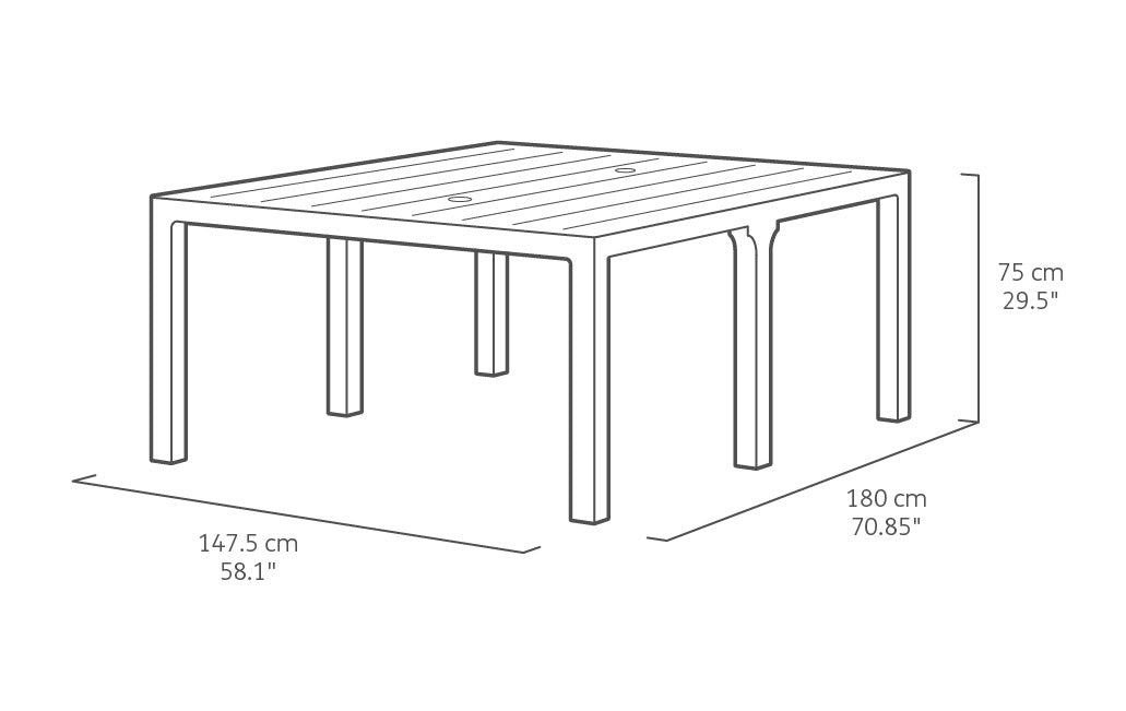 Tavolo Doppio da Giardino 295x90x74,5 cm in Resina Keter Kulie Double Cappuccino