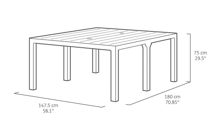 Tavolo Doppio da Giardino 295x90x74,5 cm in Resina Keter Kulie Double Cappuccino