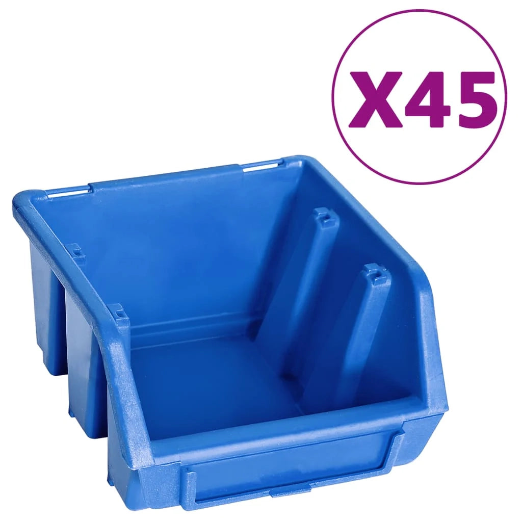 Kit contenitore portaoggetti e pannello da parete blu e nero da 48 pezzi 02_0003851