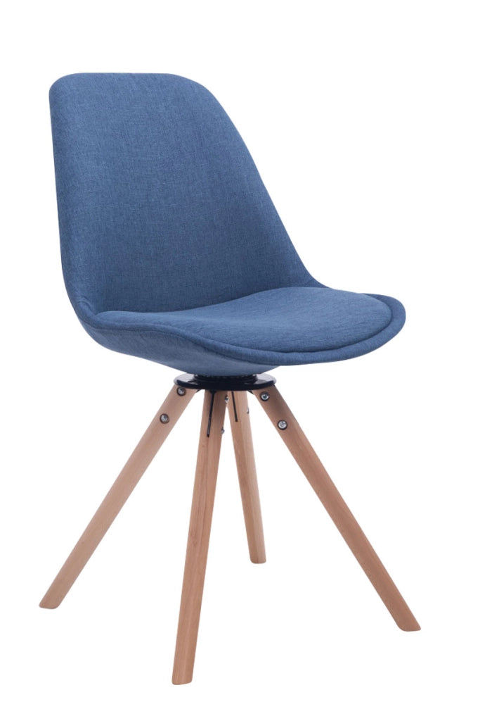 Sedia ospite Troyes Girevole Tessuto Rotondo blu,natura
