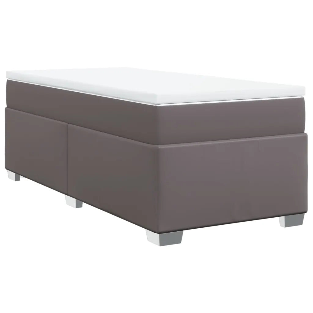 Giroletto a Molle con Materasso Grigio 100x200 cm in Similpelle