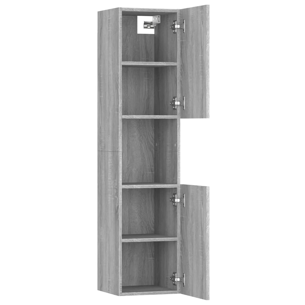 Armadietto Bagno Grigio Sonoma 30x30x130cm in Legno Multistrato 815640