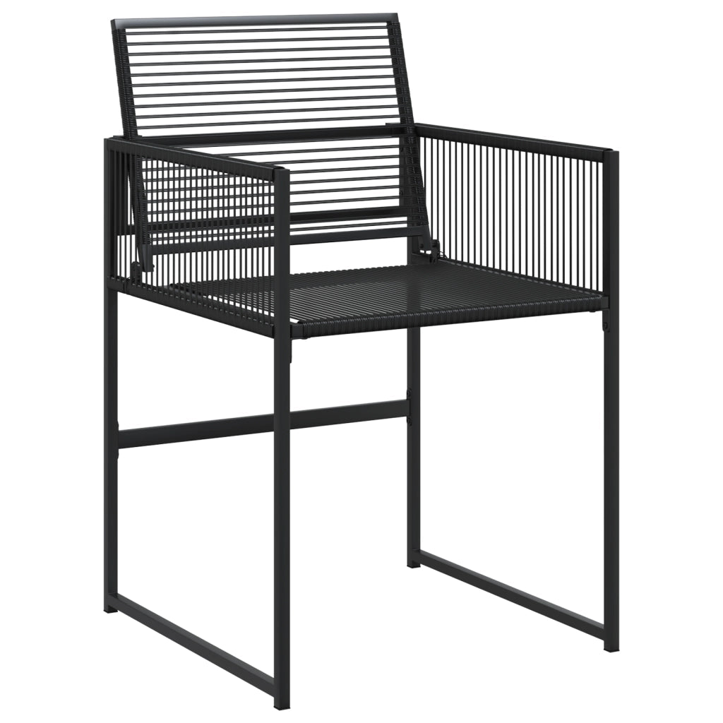 Set da pranzo da giardino 9 pezzi in rattan plastico nero