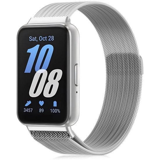 Cinturino orologio - Acciaio inossidabile - Tessuto a rete - Uomo/Donna - Adatto per Samsung Galaxy Fit 3 - Design leggero - Cinturino orologio
