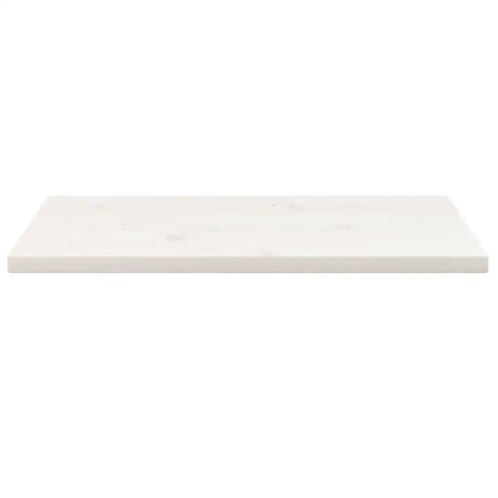 Piano Tavolo Bianco 80x40x2,5 Legno Massello Pino Rettangolare 824401