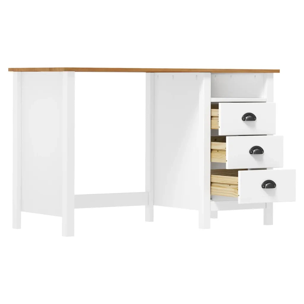 Scrivania Hill con 3 Cassetti 120x50x74 cm Massello di Pino 288998