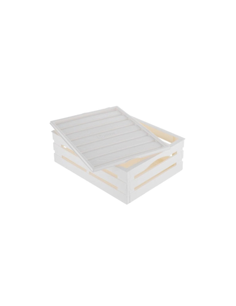 Cassetta Tina Box con copertura panna elegante e funzionale.