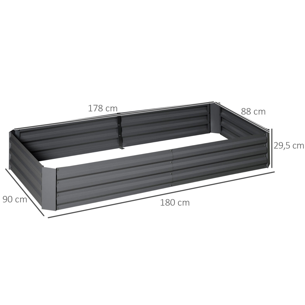 Carr¨¦ potager giardino rettangolare in metallo con tuteurs ¨C zephmum ¨C 180x90x29.5 cm