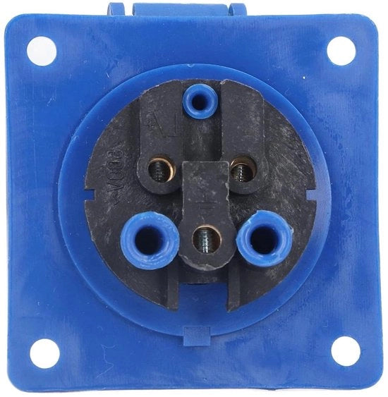 Contatto Industriale 3-punti Nascosto con Messing Blu CEE con Protezione IP44