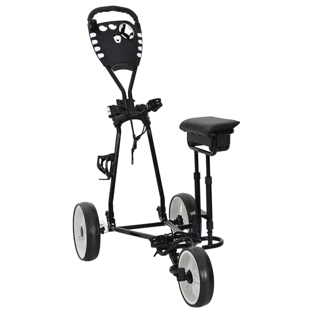 Carrello da golf con sedile Nero e Bianco 100 x 60 x 130 cm CFW5899224
