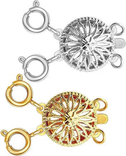 Impianto di collana a catena gelaagata per donne | 14 carati oro e argento | anti-knoop | gioielli di sicurezza | serratura | converter catena | set da 2.