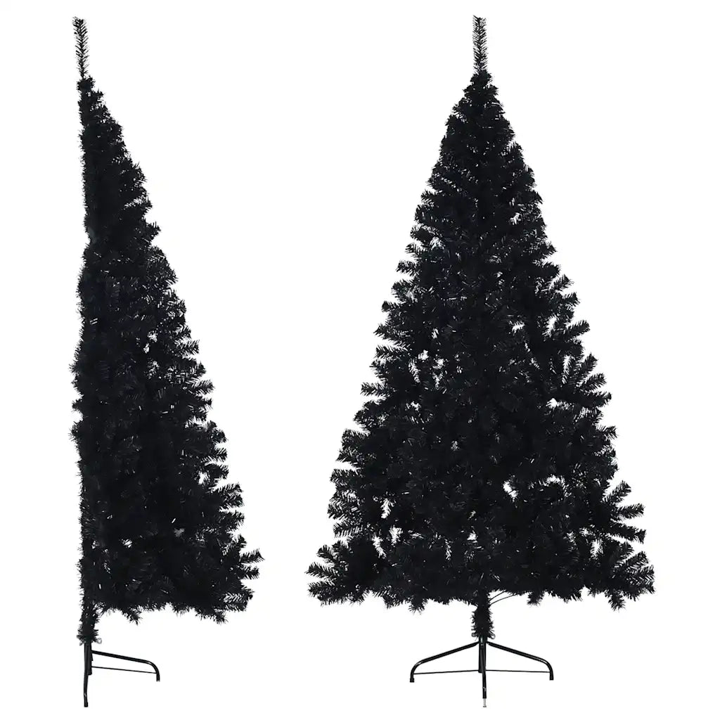 Albero di Natale Artificiale a Metà con Base Nero 210 cm PVC 344678