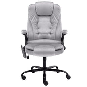 vidaXL Sedia da Ufficio Massaggiante Grigio Chiaro in Velluto