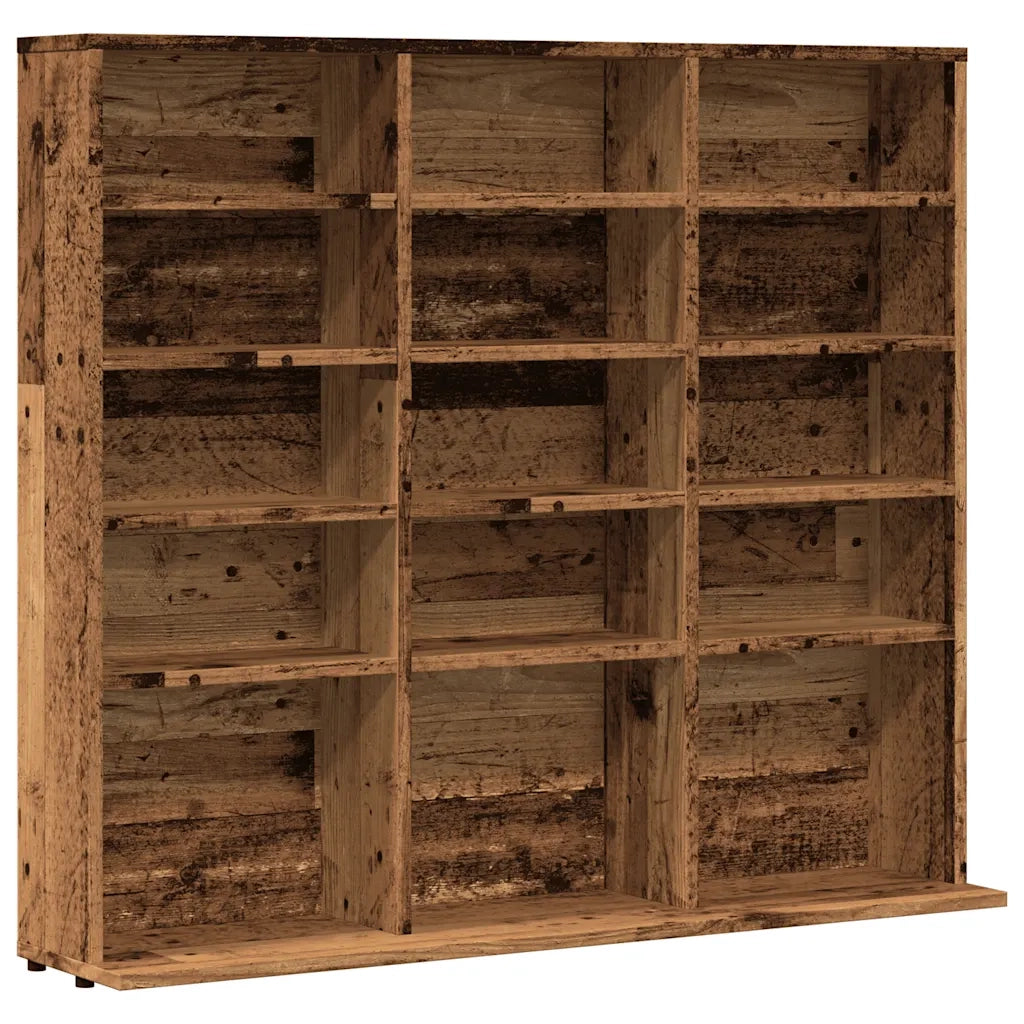 vidaXL Mobile Porta CD Legno Antico 50x33x117,5 cm Legno Multistrato