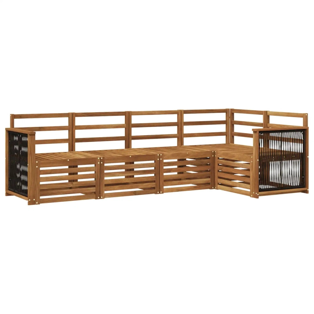 Set divano sezionale 4 pcs Naturale Legno di Acacia Massello