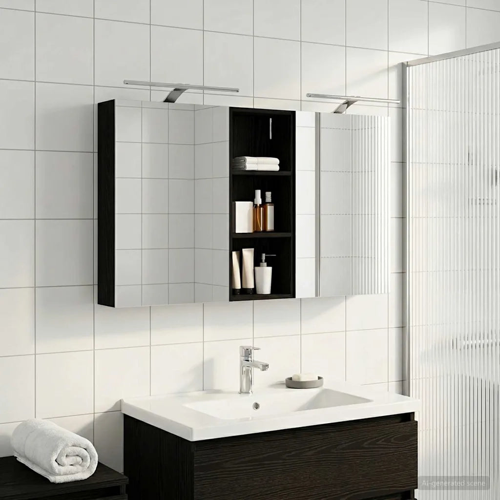 Set di Armadi da Bagno con lo scaffale 3 pcs 130 x 14,5 x 70 cm