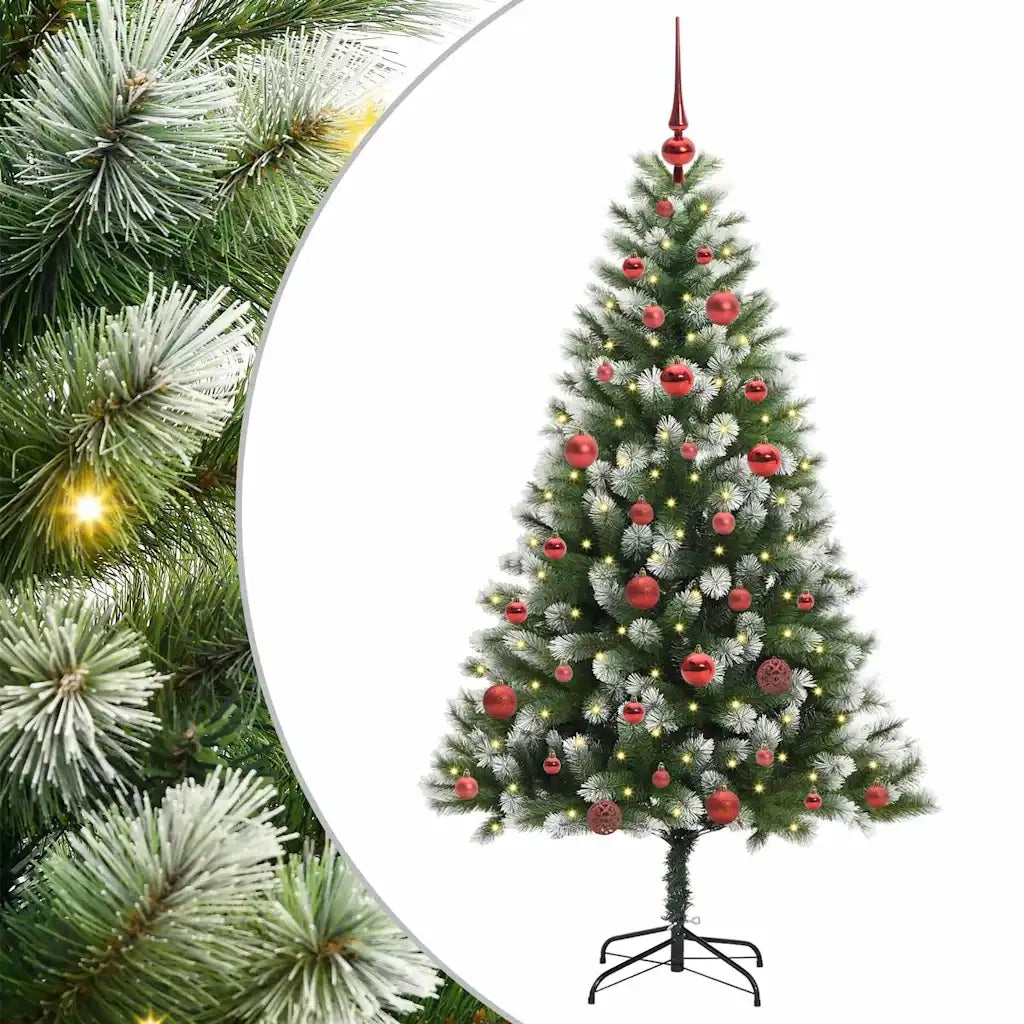Albero di Natale artificiale a cerniera con neve fioccata 3395433