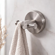 SINED Gancio Porta Salviette Doppio Inox Satinato 316L per Interni ed Esterni Resistente alla Corrosione - Modello LEVANTE