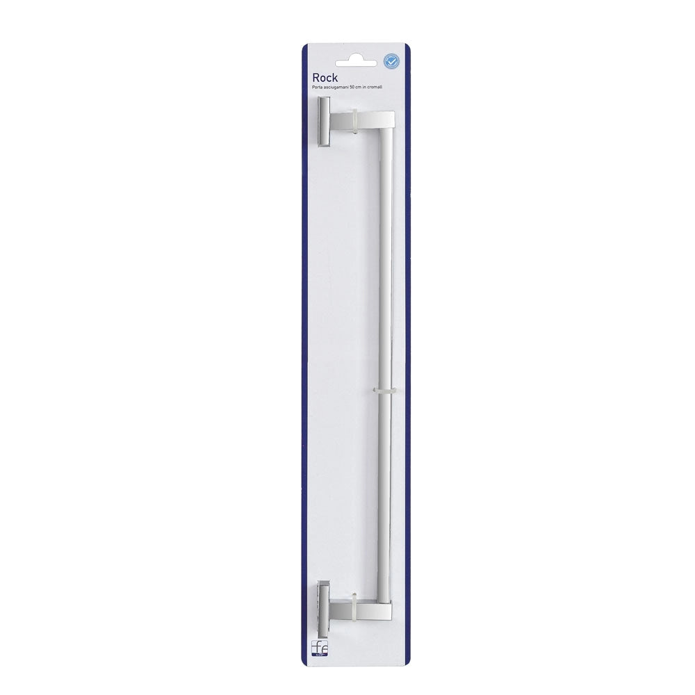 Porta Asciugamani da Bagno a Parete Barra 50 cm Cromo Rock Feridras