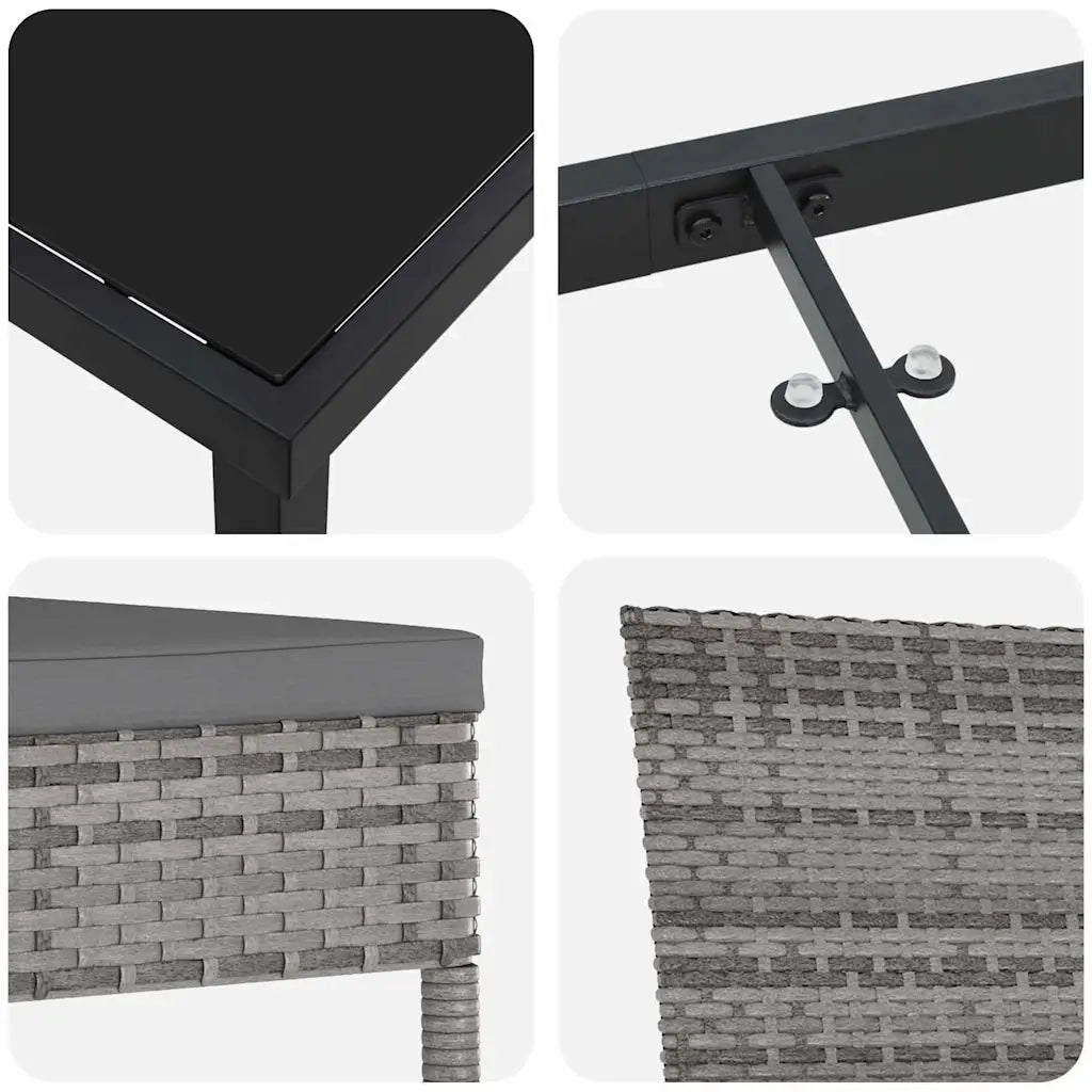 Set da Pranzo per Giardino 5 pcs Grigio 3379215