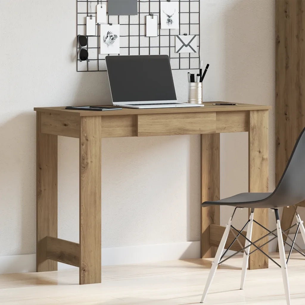Scrivania Rovere Artigianale 100x45x75 cm in Legno Multistrato 860435