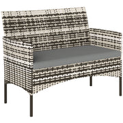 Divano 2 posti giardino in polyrattan con cuscini ¨C zephmum ¨C 115x63x85 cm grigio chiaro