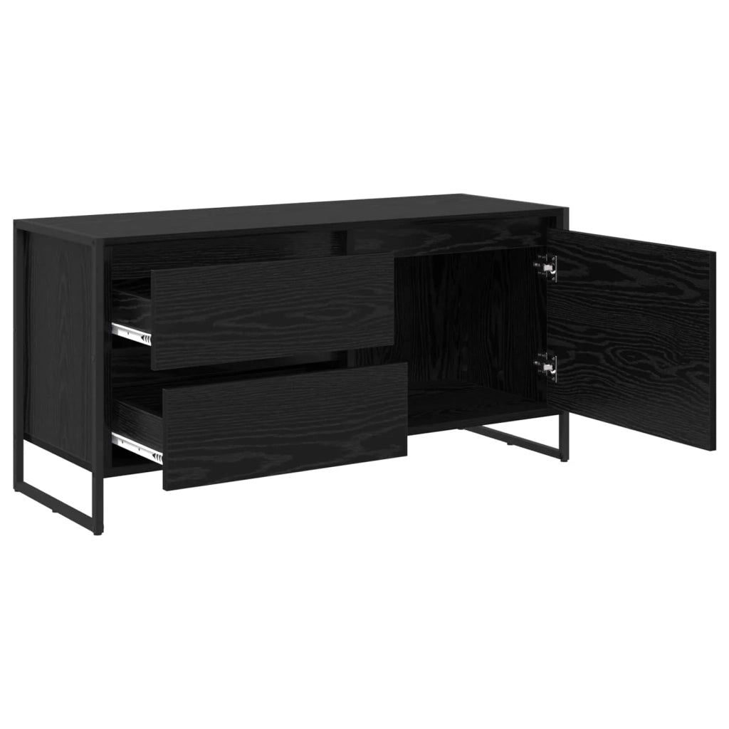 Mobile porta TV industriale con ampio vano contenitore 100 x 36 x 49,5 cm in legno composito nero 02_0054565