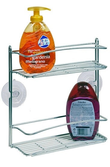 Mensola Frontale Doccia Portacosmetici Washy Proof Silver 2 Piani