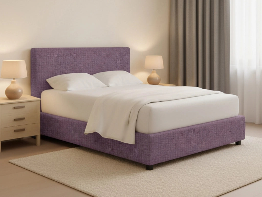 Widnes, Letto Matrimoniale Sfoderabile Made in Italy, Viola Lilla