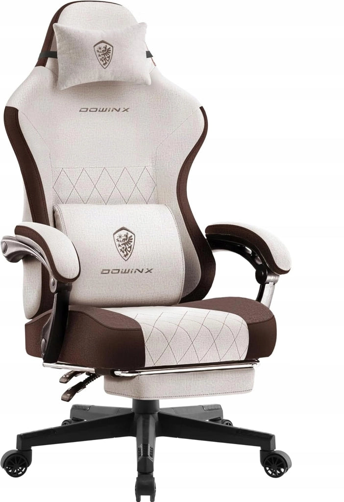 Sedia Gaming DOWINX Marrone con Molle Insacchettate; Seduta Piatta; Poggiapiedi e Schienale 135°