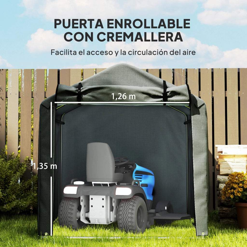 Carpa da Giardino Esterno per Biciclette e Attrezzi ¨C zephmum ¨C Grigio Scuro 2.2x1.57x1.65 m