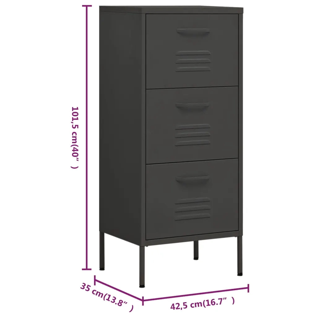 Armadietto Antracite 42,5x35x101,5 cm in Acciaio 336186